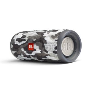 JBL Flip 5 Wireless Portable Bluetooth Speaker, Signature Sound with Powerful Bass Radiator, Vibrant Colors with Rugged Fabric Design, Party Boost, IPX7 Waterproof & Type C (without Mic, Camo)