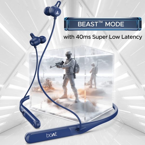 boAt Rockerz 255 Touch Neckband with Full Touch Controls,Spatial Audio,Up to 30H Playtime,ASAP Charge,Beast Mode,Enx Technology(Deep Blue),in-Ear,Bluetooth