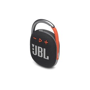 JBL Clip 4, Wireless Ultra Portable Bluetooth Speaker, Pro Sound, Integrated Carabiner, Vibrant Colors with Rugged Fabric Design, Dust & Waterproof, Type C (without Mic, Black & Orange)