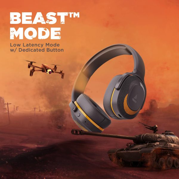 boAt Rockerz 425 Bluetooth Wireless On Ear Headphones Signature Sound, ENx Tech, ASAP Charge, 25H Playtime, Bluetooth V5.2, Dual Pairing with Mic(Calm Orange)