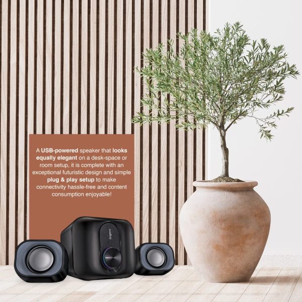 FINGERS StereoBeats 2.1 Channel Multimedia Wired Speaker (USB Powered with 3.5 mm Stereo Input | Powerful 11 Watts | for Computer PCs & Laptops) - Rich Black