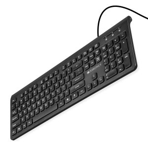 ZEBRONICS K51 Wired Keyboard with 105 Keys, 1.3m Cable, ₹ Key, USB Interface, 12 Integrated Multimedia Keys, Slim Design, Plug and Play (Black)