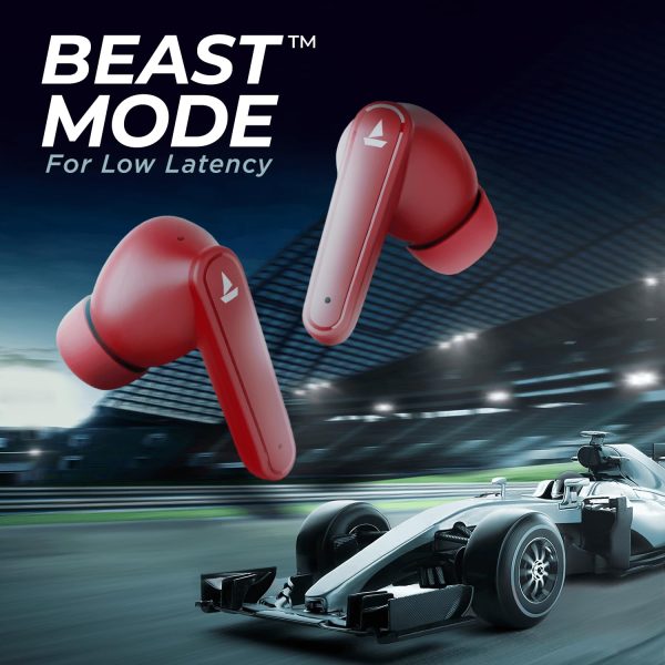 boAt Airdopes 115 in Ear TWS Earbuds with ENx & Beast Mode, Upto 24 Hrs Playback and ASAP Charge(Raging Red)