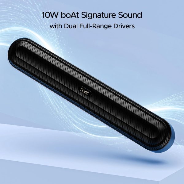 boAt Aavante Bar 490 Bluetooth Soundbar 10W RMS Signature Sound,2.0 Channel,BTv5.1,Dual Full-Range Drivers, AUX, TF Card, USB, Upto 7 Hrs Playback,Built-in Mic,TWS Feature(Classic Black)