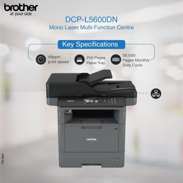 Brother DCP-L5600DN Multi-Function Monochrome Laser Printer with Auto Duplex Printing & Network