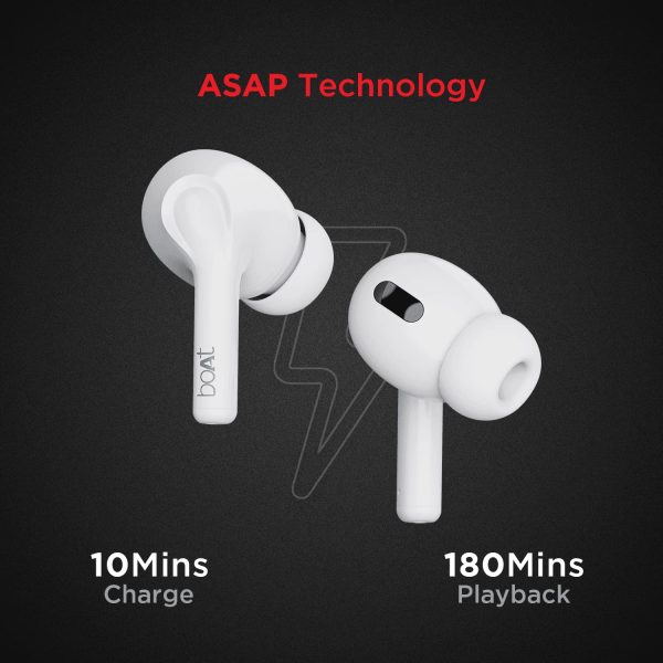 boAt Airdopes 161 TWS in Ear Earbuds with ASAP Charge, 17H Playtime, IWP, Bluetooth, Immersive Audio, IPX5, Touch Controls(Pearl White)