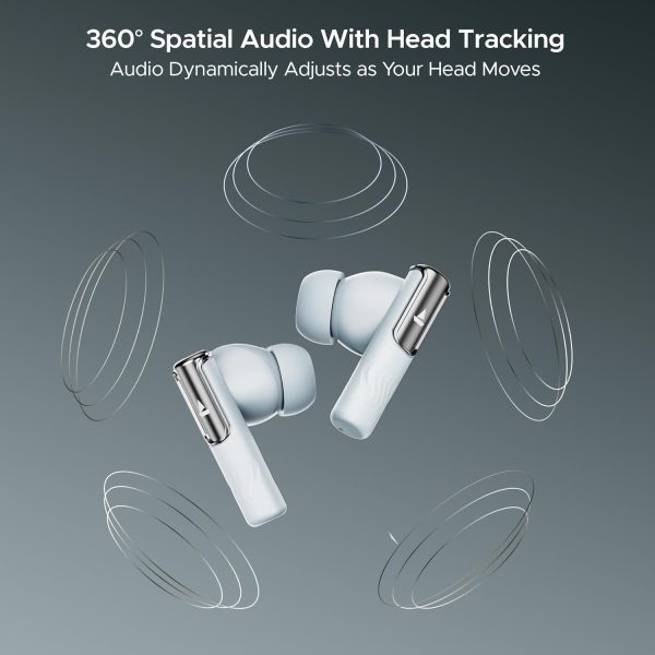 boAt Newly Launched Nirvana Ivy Truly Wireless in Ear Earbuds w/ 50dB Hybrid Active Noise Cancellation, 360º Spatial Audio, Dynamic Head Tracking,Hearables App Support & 50hrs Playback(Quartz Cyan)