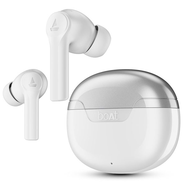 boAt Airdopes 300 Premium Truly Wireless in Ear Ear Buds w/ 4 Mics AI-ENx, Spatial Audio, 50HRS Playtime, Multipoint Connection, ASAP Charge, Hearables App Support(Chrome White)