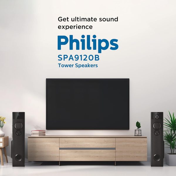 PHILIPS Audio SPA9120B/94 Tower Speakers with Bluetooth