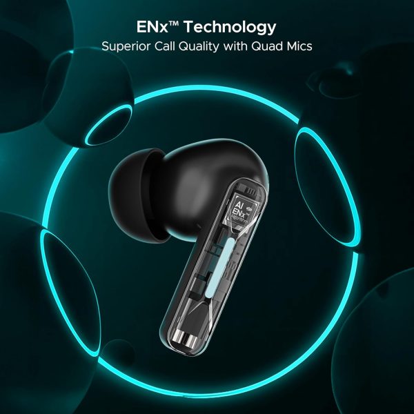 boAt Newly Launched Immortal Airspeed Pro Truly Wireless in- Ear Earbuds w/ 32dB ANC, Beast™ Mode with 40ms Latency, 40hrs Playback, 4 Mics with ENx™, Premium ID w/LEDs & ASAP™ Charge(Black Sabre)