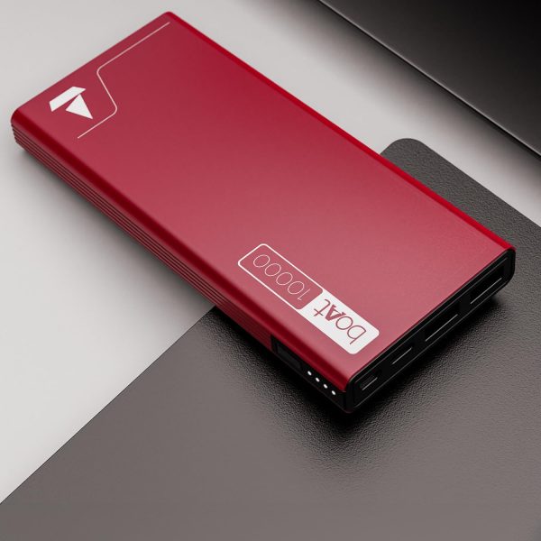 boAt Energyshroom PB300 Powerbank with 10000mAh Battery, 22.5w Fast Charging, 12-Layer Smart IC Protection, LED Indicators and Aluminum Alloy Casing(Martian Red)