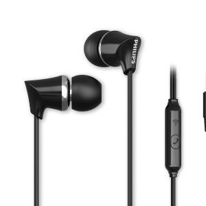 Philips Audio TAE1136 Wired in Ear Earphones with Built in Mic, 10 mm Driver, Powerful bass and Clear Sound