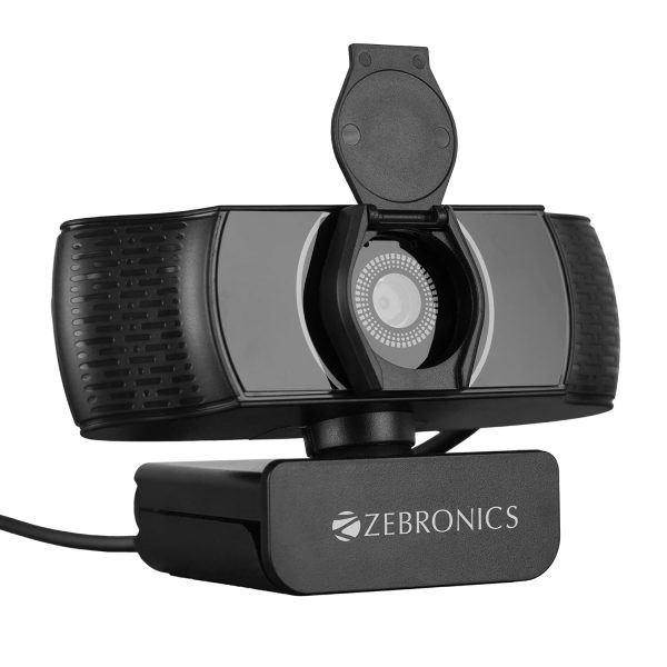 ZEBRONICS Pure Plus 4K Webcam, 3840 x 2160 (4K UHD), 30 FPS, Auto (Focus + White Balance + Brightness Correction), Built-in Microphone, Privacy Shutter, for Skype | Zoom | Meet | Teams