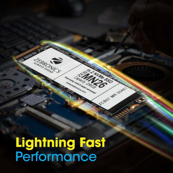 ZEBRONICS ZEB-MN26 256GB M.2 NVMe Solid State Drive (SSD), with 1900MB/s Read Speed, PCIe Gen 3.0, Next Level Performance, Ultra Low Power Consumption, Thermal Management and Silent Operation.