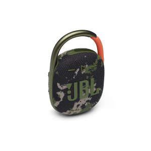 JBL Clip 4, Wireless Ultra Portable Bluetooth Speaker, Pro Sound, Integrated Carabiner, Vibrant Colors with Rugged Fabric Design, Dust & Waterproof, Type C (without Mic, Squad)