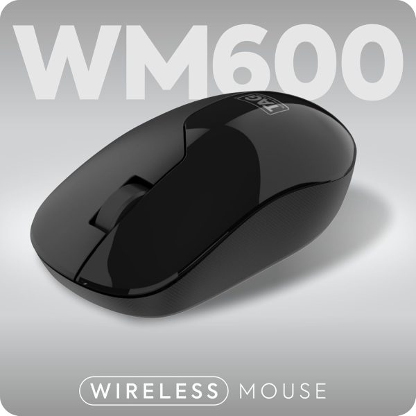 TAG WM600 Wireless Mouse | 1200 DPI Optical Sensor | 2.4 GHz USB Nano Receiver Connectivity | 10m Range | Ergonomic Design | Plug and Play Usage | Compatible with PC, Laptop, Mac (Black)