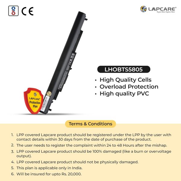 Lapcare HS04 Laptop Battery for HP 807956-001 807957-001 HS03 807612-421 807611-221 240 G4 HSTNN-LB6U HSTNN-DB7I HSTNN-LB6V TPN-I119- (Black)