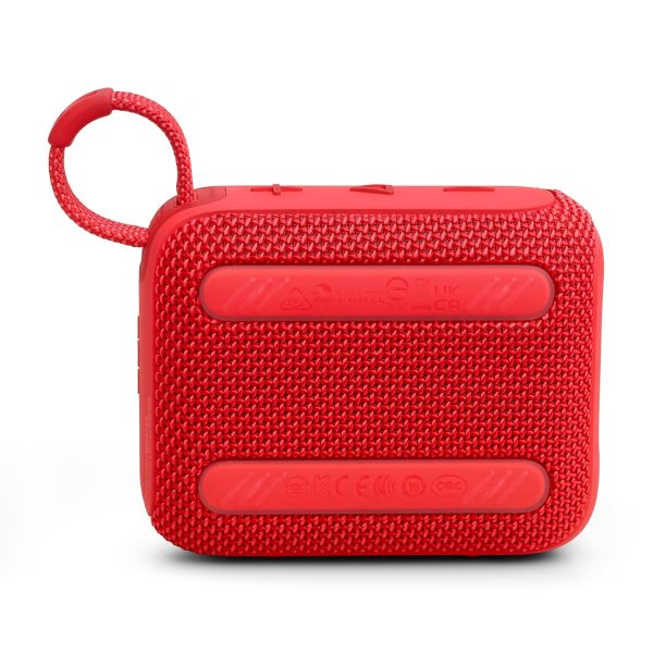 JBL Go 4, Wireless Ultra Portable Bluetooth Speaker, Pro Sound, Vibrant Colors, Water & Dust Proof, Type C (Without Mic, Red)