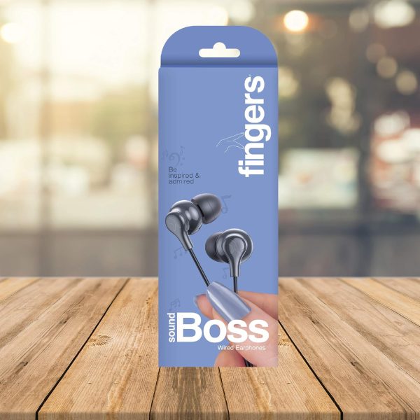 FINGERS SoundBoss Wired Earphones (with in-built Mic, Sturdy Cable and L-pin Connector)- Dark Silver