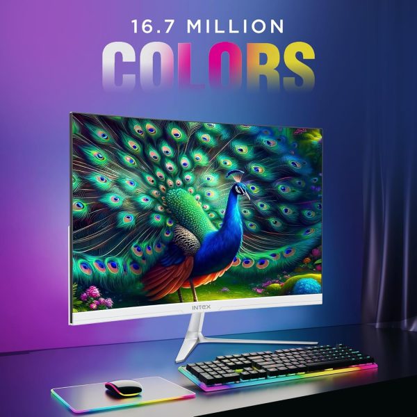 Intex 60.9 CM (24 Inch) Full HD Curved Backlight LED Monitor | VA Panel, 100Hz Refresh Rate with 1920x1080 Pixels | 5ms Reponse Time, Framless, Sleek Metal Stand with Built-in Speaker