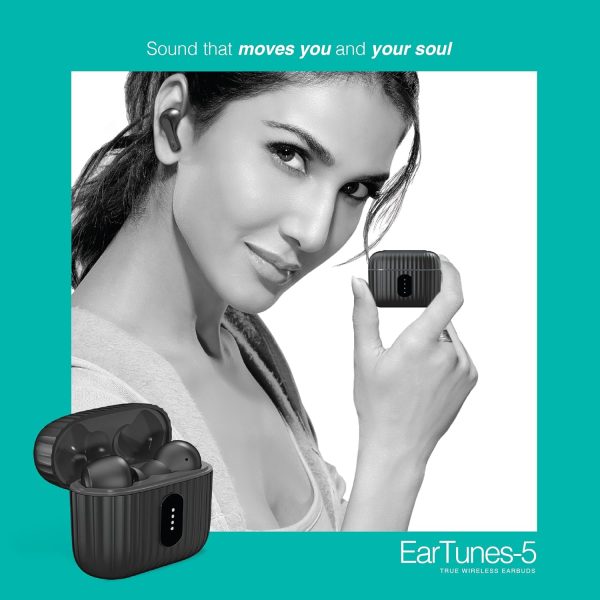 FINGERS EarTunes-5 in Ear Earbuds [ 24-hours Total Playtime, IPX4 rating, Built-in Mic with SNC™ (Surround Noise Cancellation) Technology, Voice Assistant, Touch Controls] (Matte Black)