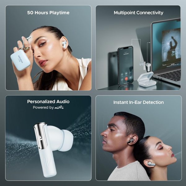 boAt Newly Launched Nirvana Ivy Truly Wireless in Ear Earbuds w/ 50dB Hybrid Active Noise Cancellation, 360º Spatial Audio, Dynamic Head Tracking,Hearables App Support & 50hrs Playback(Quartz Cyan)