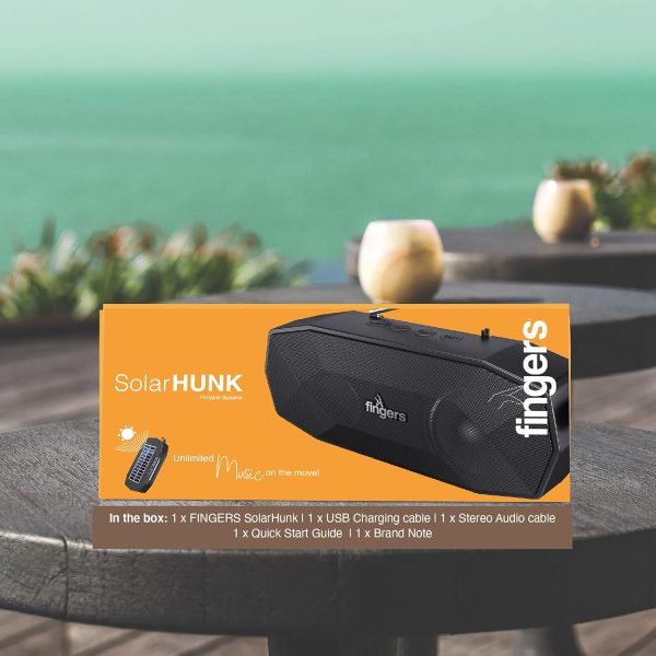 FINGERS SolarHunk Wireless Bluetooth Portable Speaker (Black)