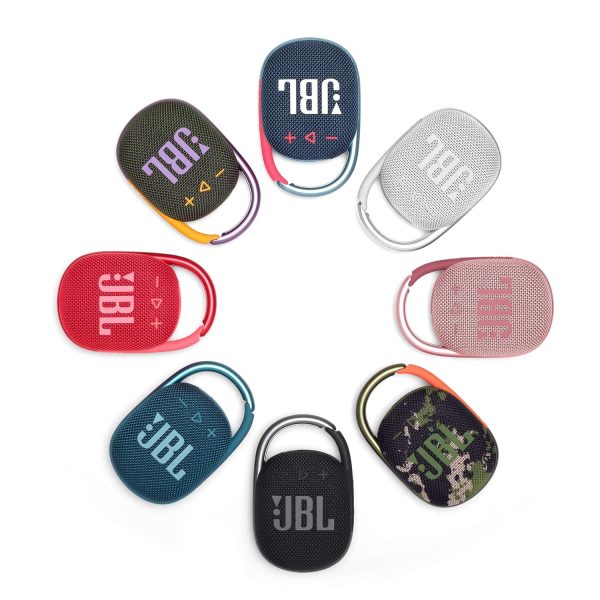 JBL Clip 4, Wireless Ultra Portable Bluetooth Speaker, Pro Sound, Integrated Carabiner, Vibrant Colors with Rugged Fabric Design, Dust & Waterproof, Type C (without Mic, Green)