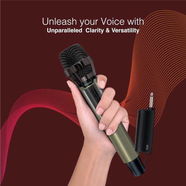 FINGERS Freedom Mic-39 Wireless Microphone (6.35 mm pin Receiver with Type-C Charging port, Uni-Directional V-Band @ VHF 269.1 MHz, 10-hour Battery life, 25 m Working Distance)