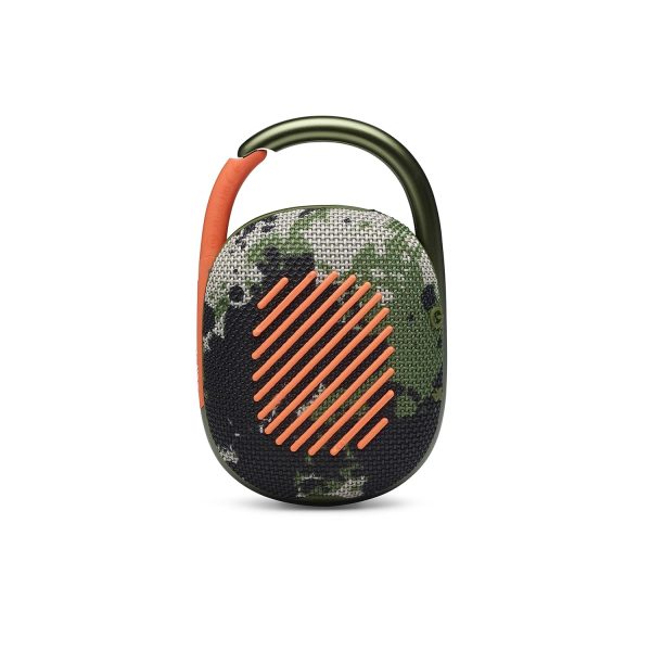 JBL Clip 4, Wireless Ultra Portable Bluetooth Speaker, Pro Sound, Integrated Carabiner, Vibrant Colors with Rugged Fabric Design, Dust & Waterproof, Type C (without Mic, Squad)