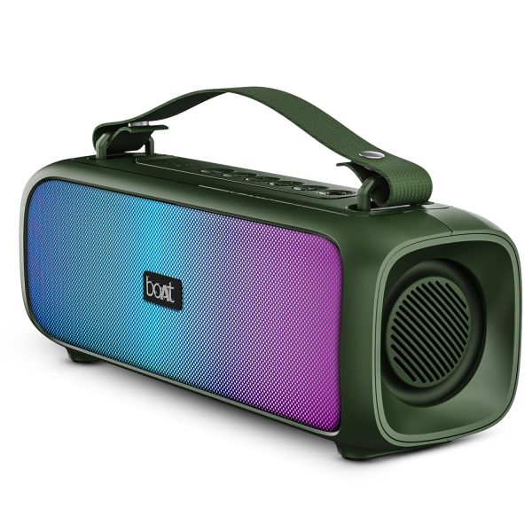 boAt Stone 580 Bluetooth Speaker with 12W RMS Stereo Sound, LED Lights, Up to 8 HRS Playtime, TWS Feature, FM Radio, Multi-Compatibility Mode, IPX4(Pine Green)