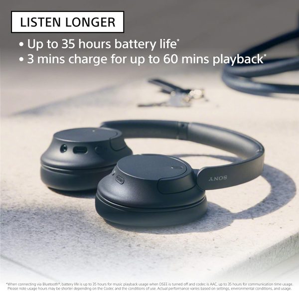 Sony WH-CH720N, Wireless Over-Ear Active Noise Cancellation Headphones with Mic, up to 35 Hours Playtime, Multi-Point Connection, App Support, AUX & Voice Assistant Support for Mobile Phones (Black)