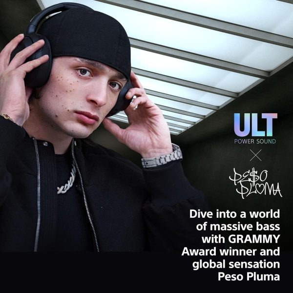 Sony ULT WEAR Wireless Noise Cancelling Headphones, Head Phones Made with Recycled Plastic Material, Boosted Bass with ULT Button, Thermo-Foaming Design for Comfort, Over-Ear Headphones (Off White)