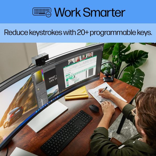 HP 650 Wireless Keyboard and Mouse Combo,Full Size; 3-Zone Layout Keyboard,19 Hot Keys, Tilt Adjustable Full Size; 3-Zone Layout Keyboard,4000 DPI Sensor, 3-Years Warranty