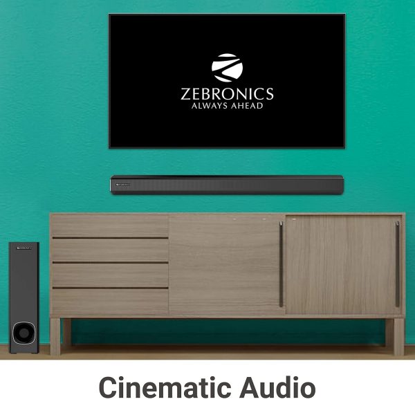 Zebronics ZEB-JUKE BAR 3900 Wireless Bluetooth Soundbar With Subwoofer Supporting Wall Mount, USB, AUX, Coaxial IN, HDMI ARC & Remote Control. (80 Watt, 2.1 Channel)