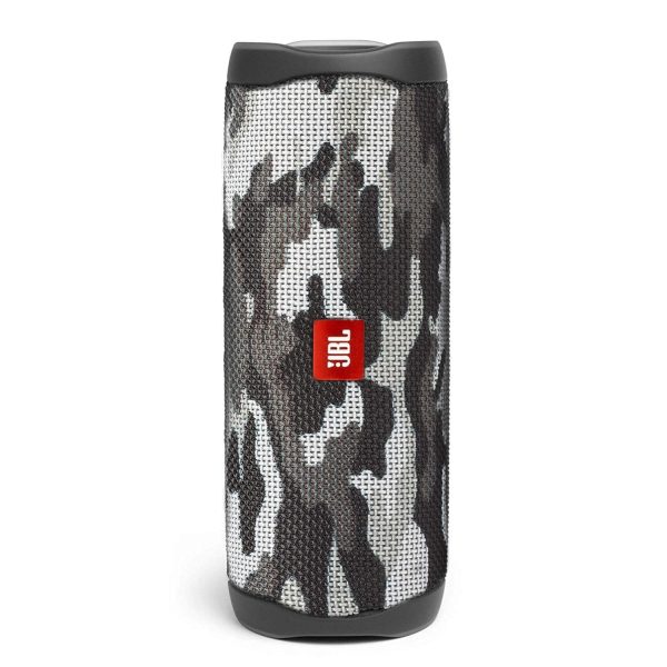 JBL Flip 5 Wireless Portable Bluetooth Speaker, Signature Sound with Powerful Bass Radiator, Vibrant Colors with Rugged Fabric Design, Party Boost, IPX7 Waterproof & Type C (without Mic, Camo)