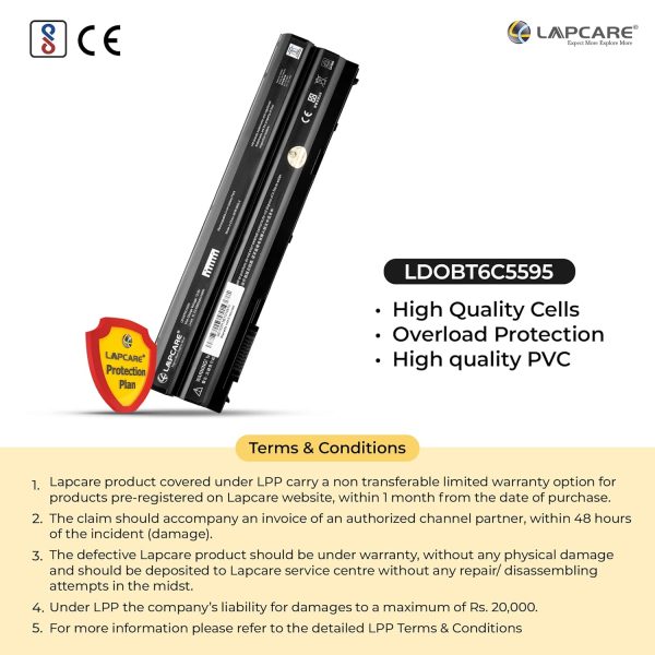 Lapcare T54FJ Laptop Battery for Dell Latitude E6420 E6430 E6440 E6540 E5420 E5430 E5520 E5530 E6530; Inspiron 14R 5420 15R 5520 7520 17R 5720 7720 P/N: 8858X M5Y0X T54F3 X57F1