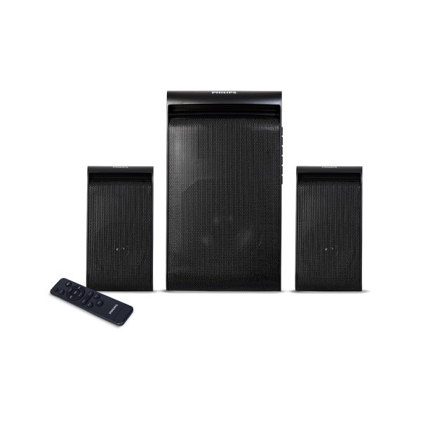 Philips Audio TAV5257 45W 2.1 Channel Wireless and Wired Multimedia Computer Speaker, Multi-Connectivity Option with Supporting USB, Bluetooth, AUX, FM & Remote Control (Black)