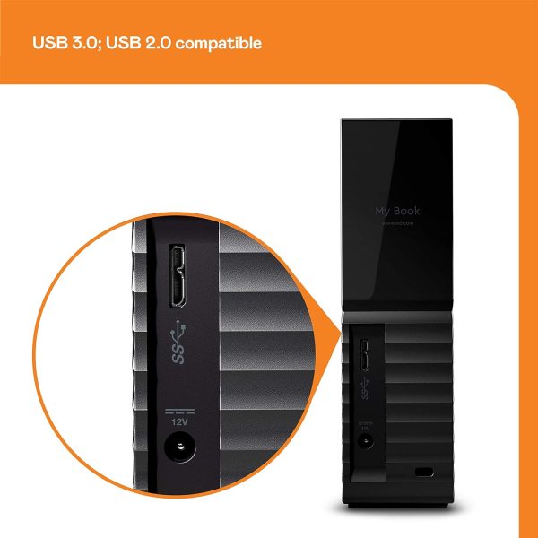 Western Digital WD 22TB My Book Desktop External Hard Disk Drive-3.5Inch, USB 3.0 with Automatic Backup,256 Bit AES Hardware Encryption,Password Protection,Compatible with Windows&Mac, Portable HDD