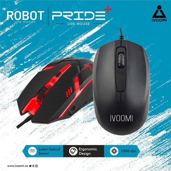 Robot USB Mouse IVOOMI IV-G01 Premium USB Gaming Mouse with 6 Buttons