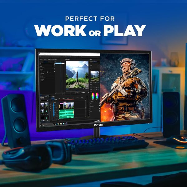 Intex 50.8 cm (20 inch) HD LED Backlit IPS Panel Monitor (IT-2202) with 5 ms Response Time, 60 Hz Refresh Rate, Anti-Glare Screen, High Brightness, Realistic Colors for Enhanced Viewing Experience