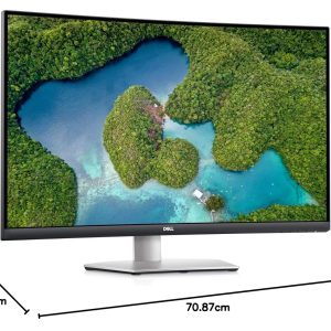 Dell S3221QS 32 Inch (81.28 cm) LED 3840 x 2160 Pixels Curved 4K UHD, VA Ultra-Thin Bezel Monitor, AMD FreeSync, HDMI, DisplayPort, Built in Speakers, VESA Certified, Silver