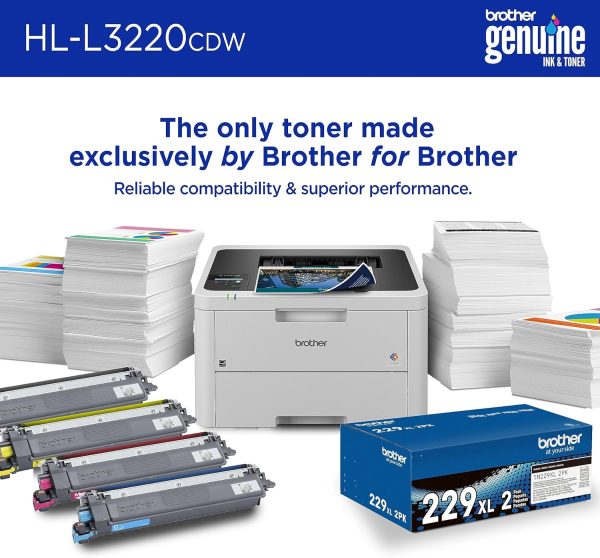 Brother HL-L3220CDW Wireless Compact Digital Color Printer with Laser Quality Output, Duplex and Mobile Device Printing | Includes 4 Month Refresh Subscription Trial¹, Amazon Dash Replenishment Ready