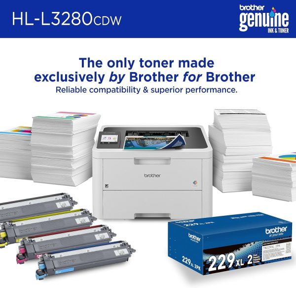 Brother HL-L3280CDW Wireless Compact Digital Color Printer with Laser Quality Output, Duplex, Mobile Printing & Ethernet | Includes 4 Month Refresh Subscription Trial