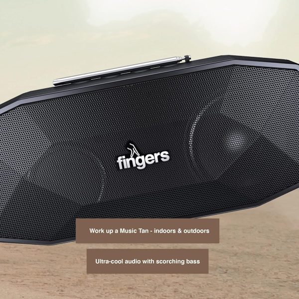 FINGERS SolarHunk Wireless Bluetooth Portable Speaker (Black)