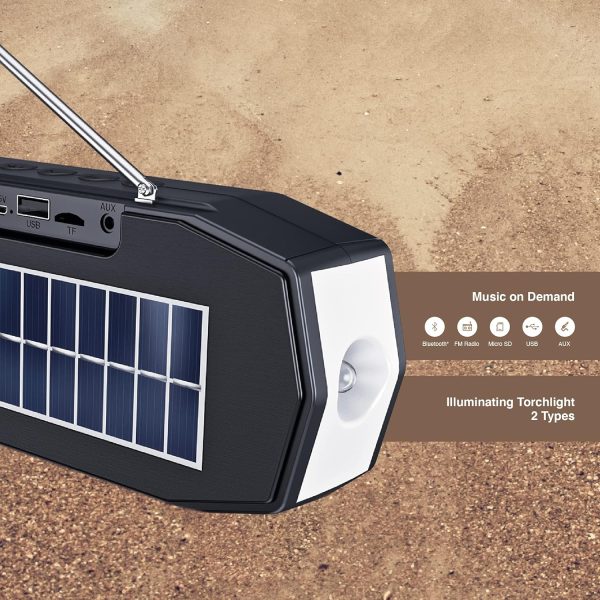 FINGERS SolarHunk Wireless Bluetooth Portable Speaker (Black)