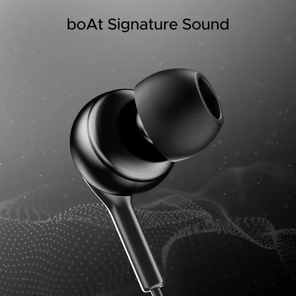 boAt Bassheads 100 C w/ Type-c Jack, boAt Signature Sound & Integrated Controls Wired (Black2, In the Ear)