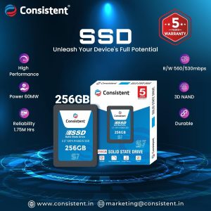 Consistent 2.5" 256GB SSD (CTSSD256S6) with SATA III Interface, 6Gb/s Read/Write Speed Up to - 552/500 MB/s, 5 Years Warranty
