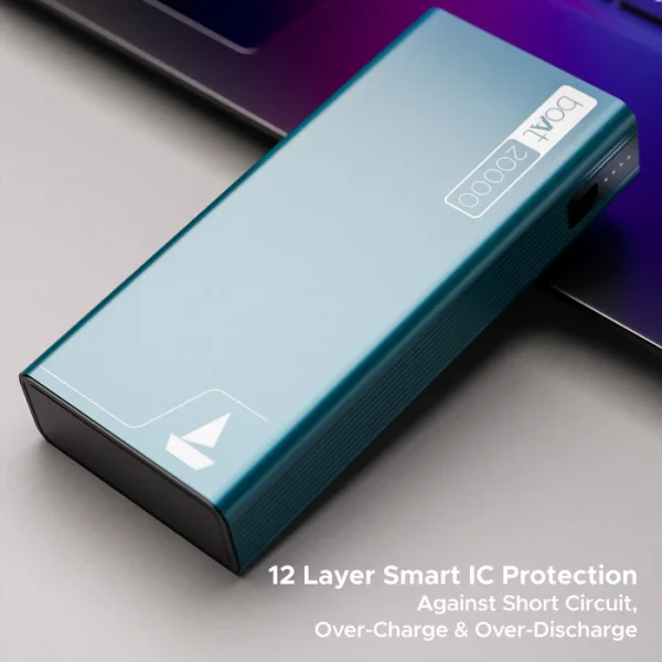 boAt 20000 mAh 22.5 W Power Bank (Steel Blue, Lithium Polymer, Fast Charging, Quick Charge 3.0, Power Delivery 3.0 for Mobile, Tablet)