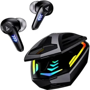 boAt Immortal 131 w/ Beast Mode(40ms Low Latency), 40 Hours Playback & RGB Lights Bluetooth (Black sabre, True Wireless)